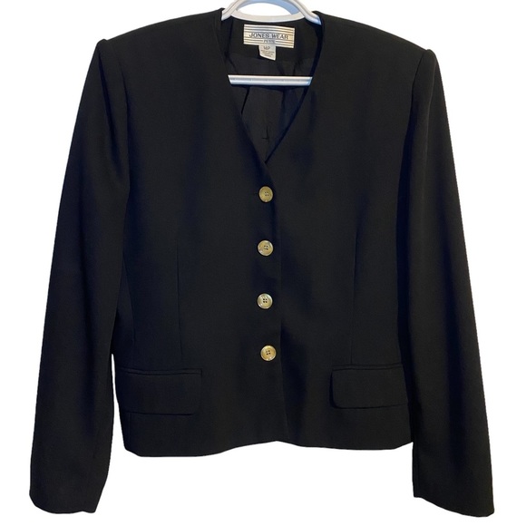 Vintage Jones Wear Black Cropped Elegant Blazer - Picture 1 of 10